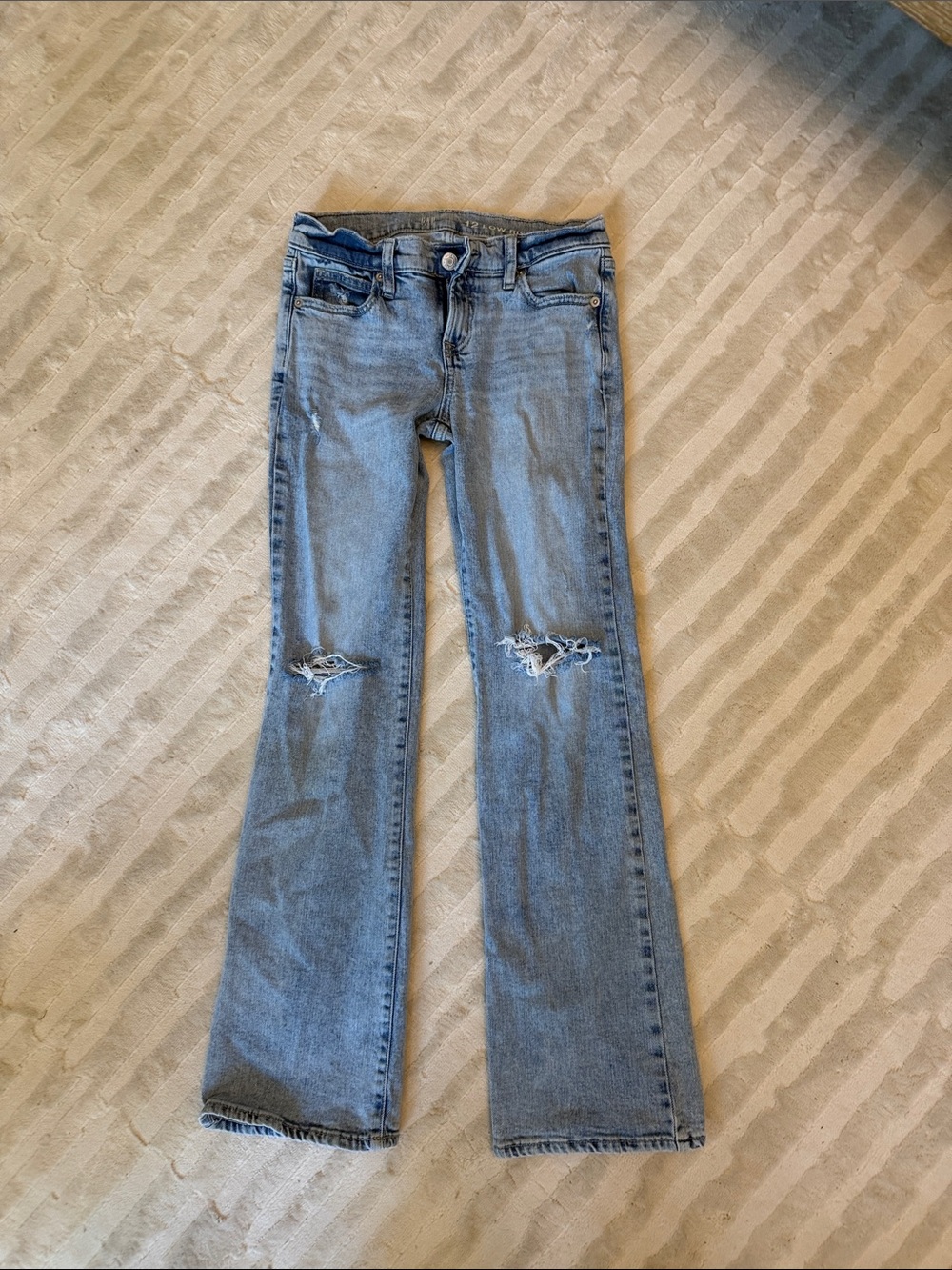 GAP Light Wash Distressed Flare Jeans